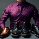 what color shoes go with purple shirt