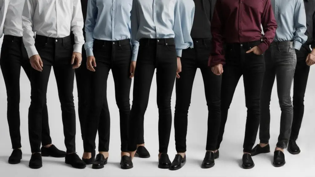 what color shirt goes with black pants