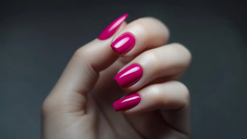 hot pink nails
