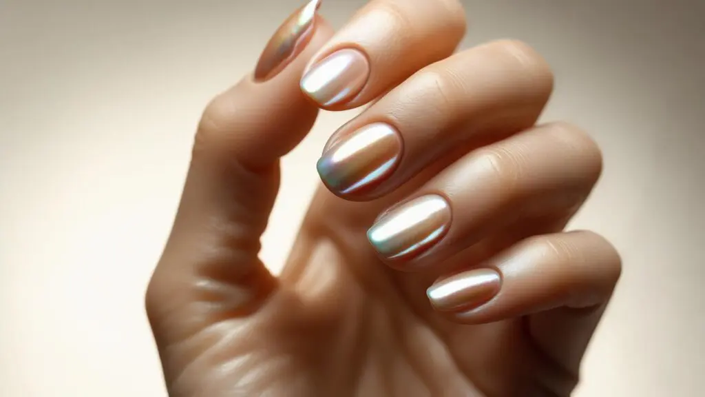 pearl chrome nails