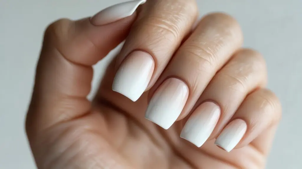 white ombre nails