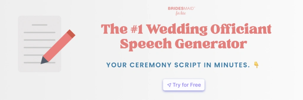 Wedding officiant speech generator