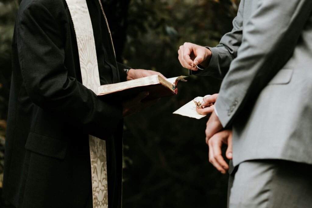 wedding officiant reading wedding script