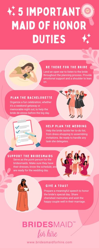 5 important maid of honor duties