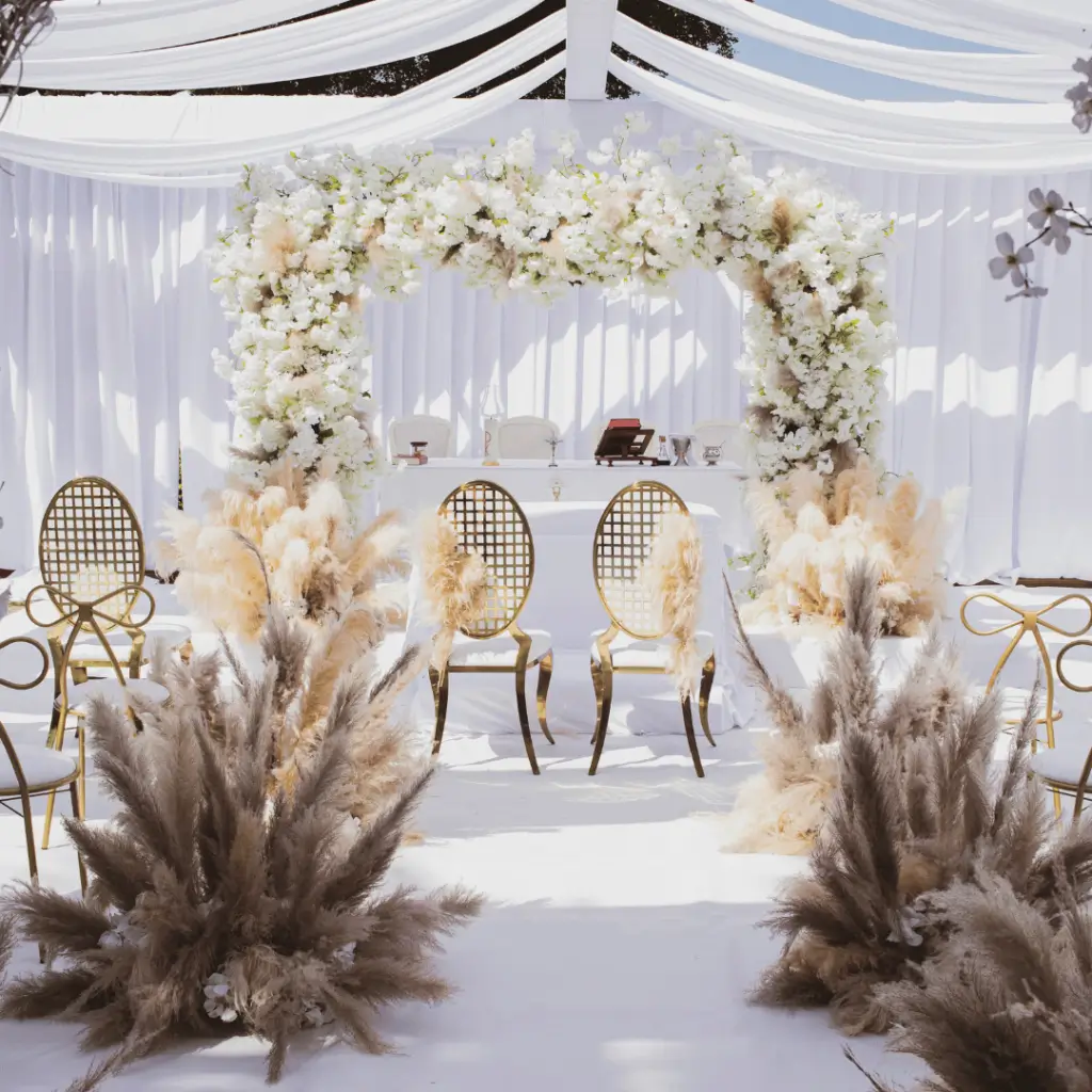 Altar at the ceremony on wedding day