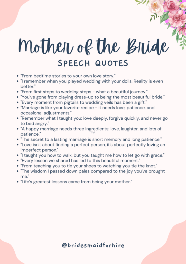 mother of the bride speech quotes