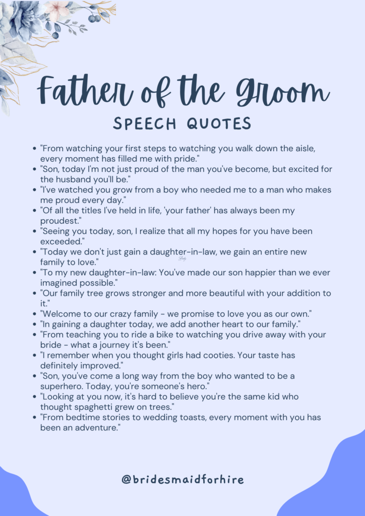 father of the groom speech quotes