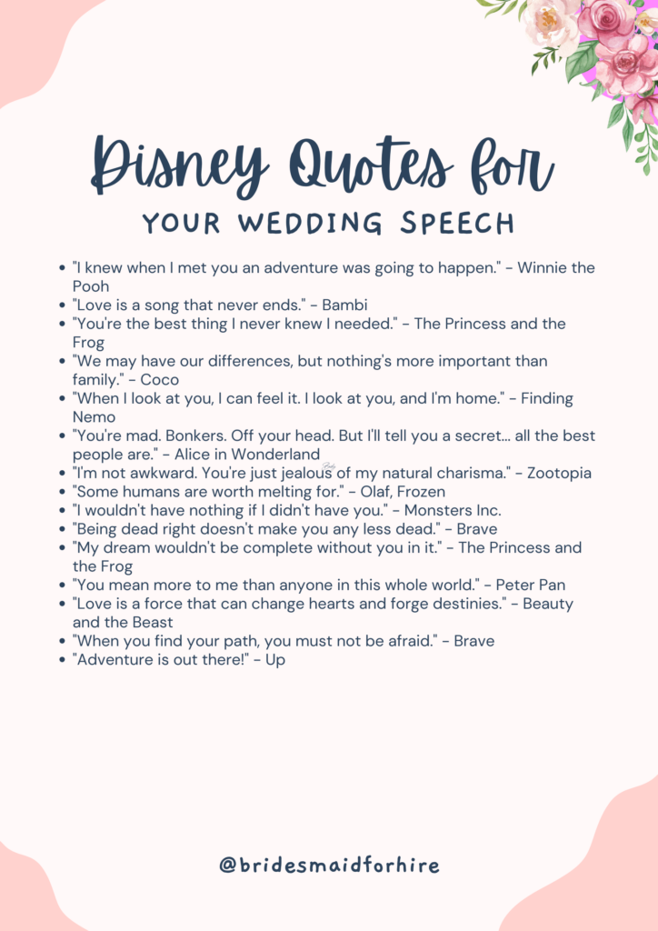 disney quote wedding speech