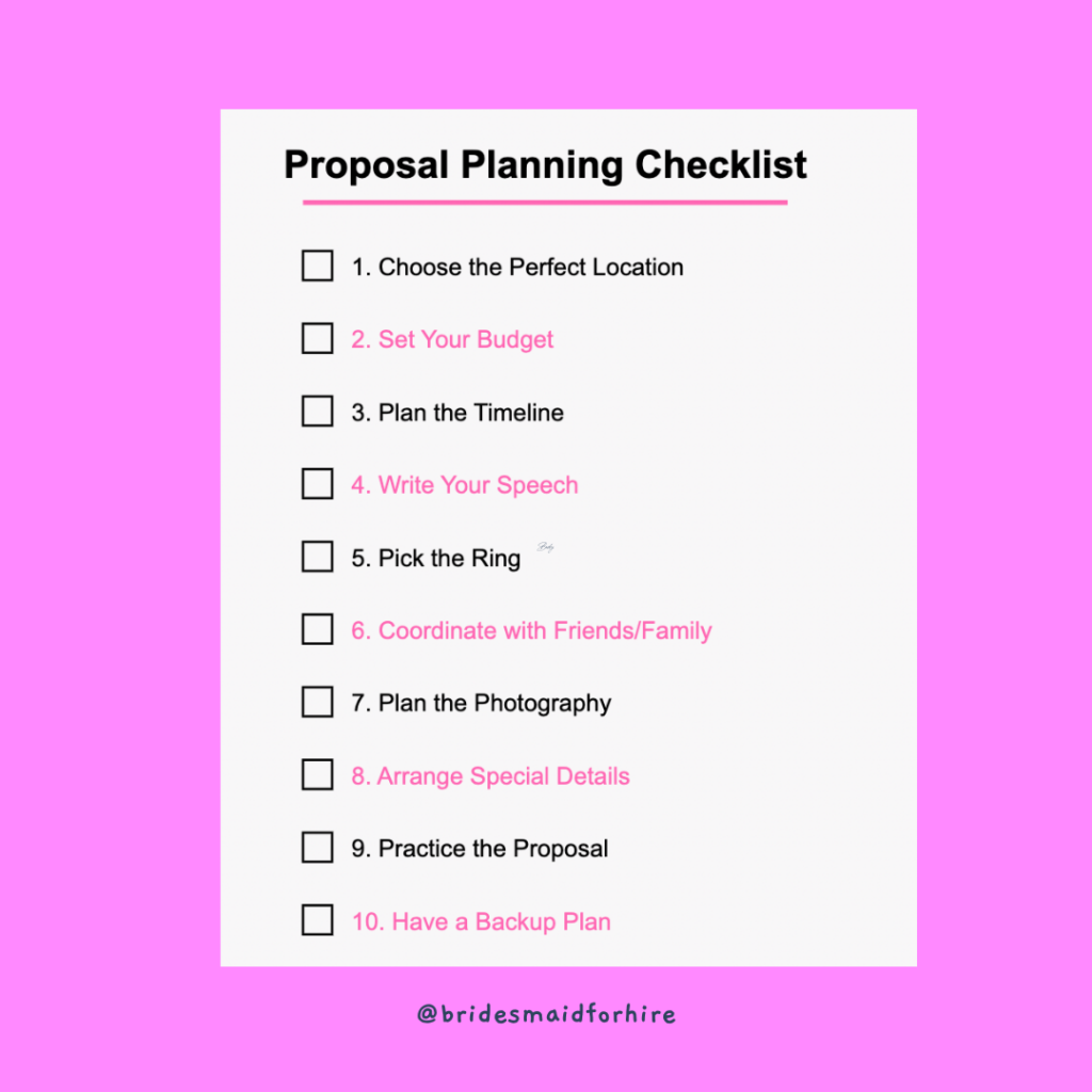Planning the Perfect Proposal