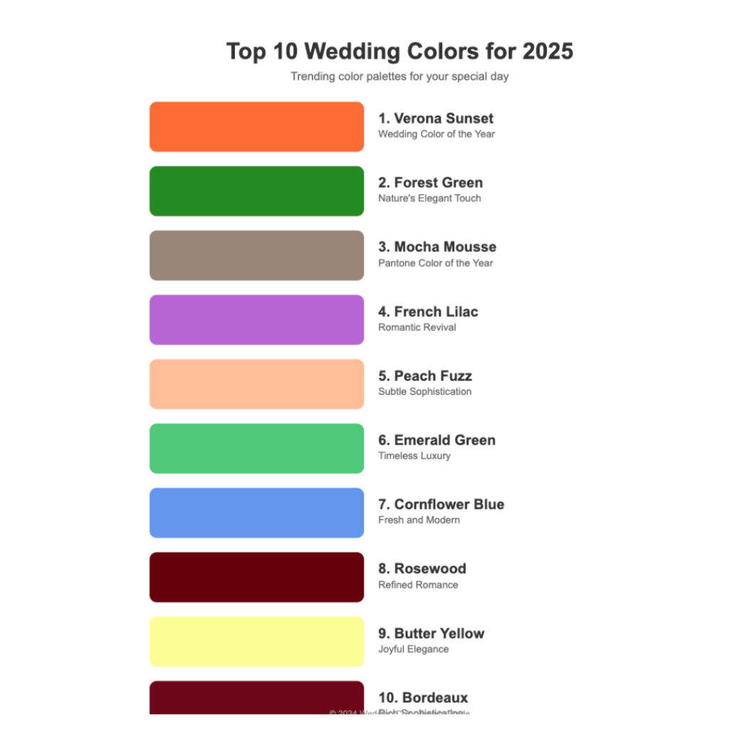 2025 Wedding Color Trends: Bold, Modern, and Neutral 