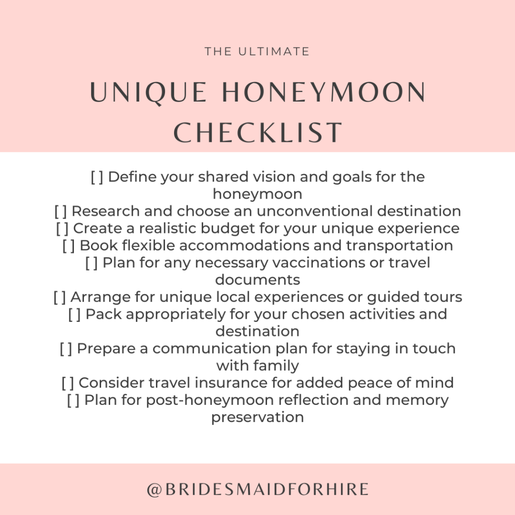 Unique and Unconventional Honeymoon Ideas