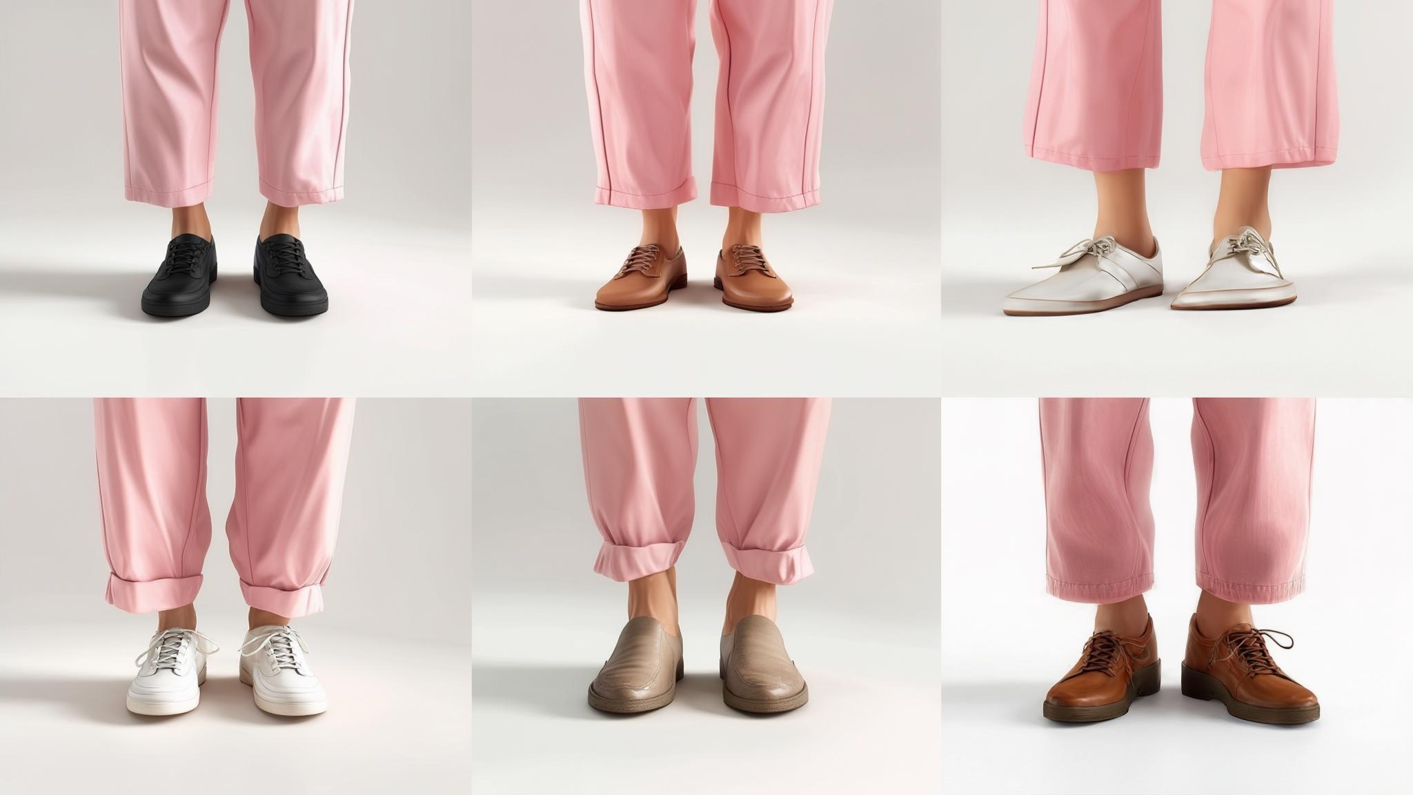 what color shoes go with pink pants