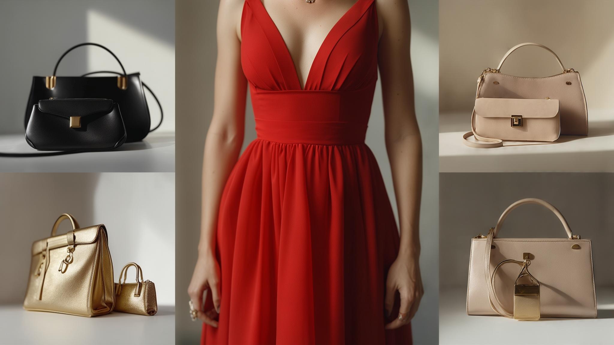 what color purse goes with a red dress