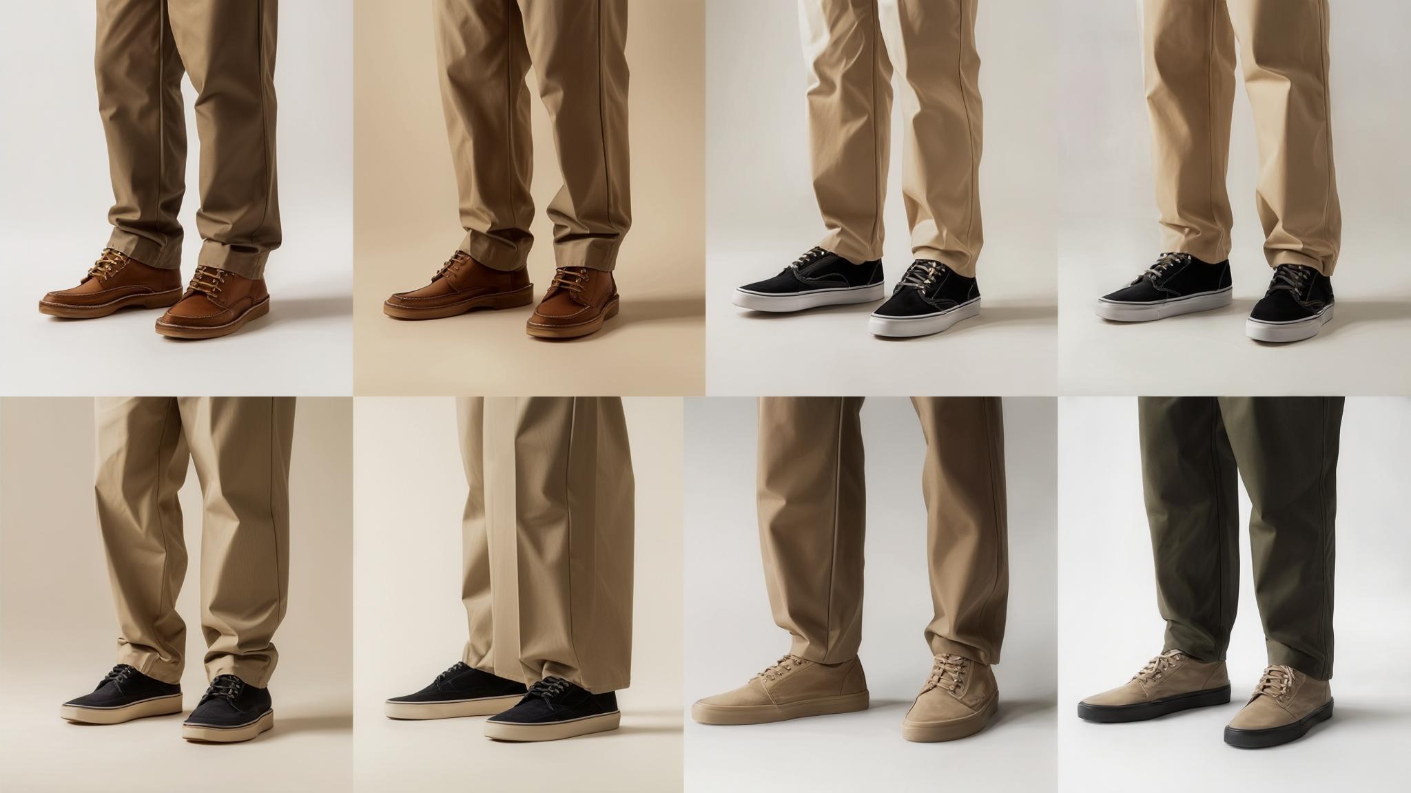 what color shoes go with khaki pants