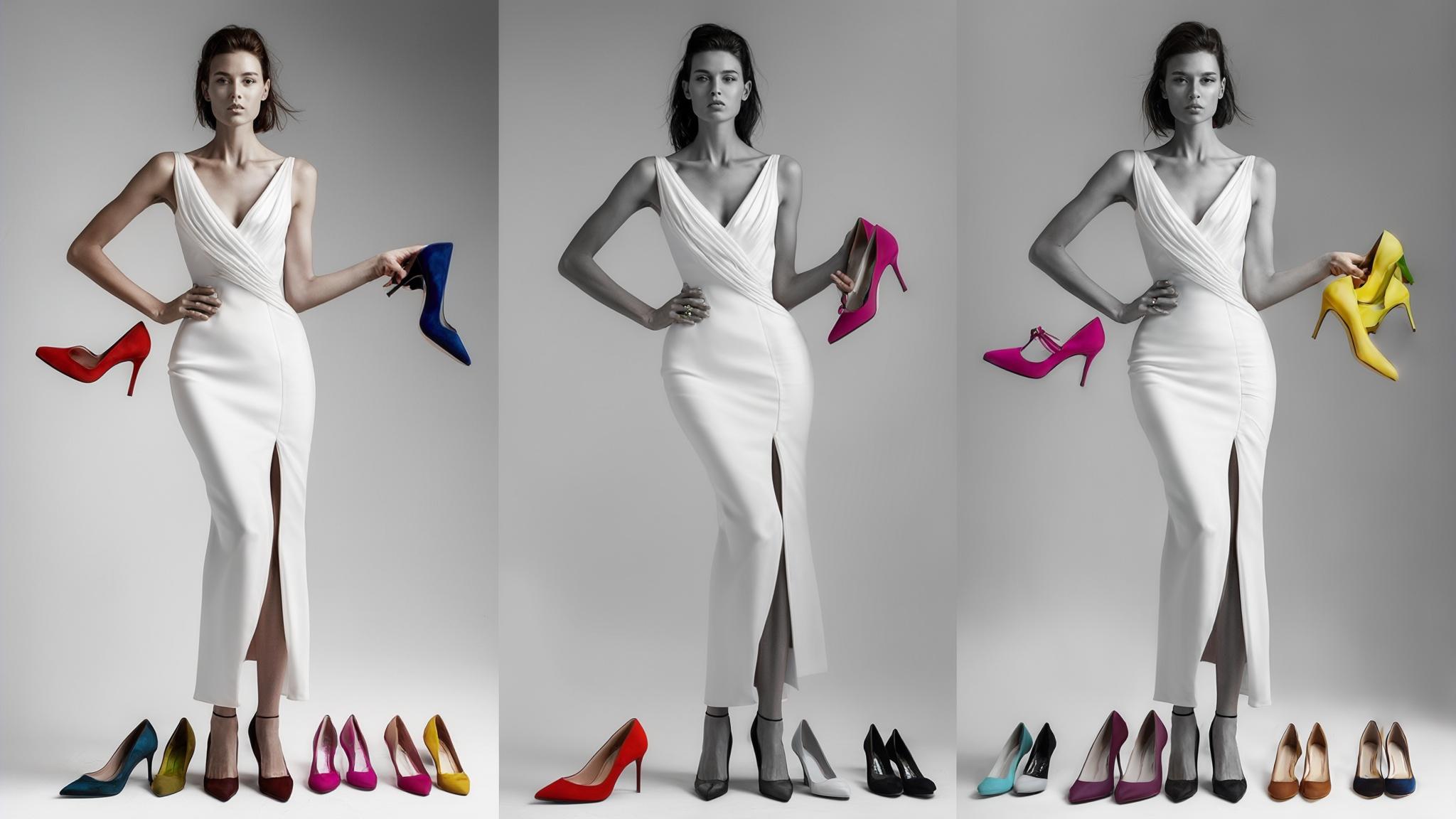what color shoes go with a white dress