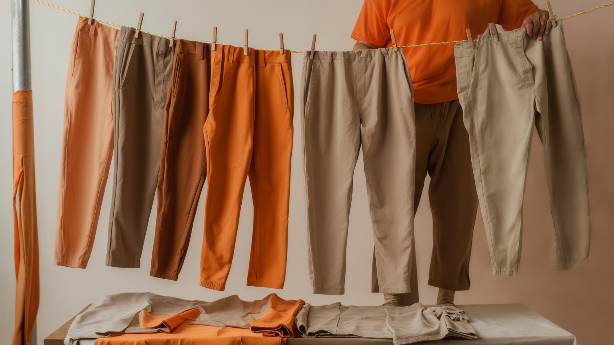 what color pants go with orange shirt