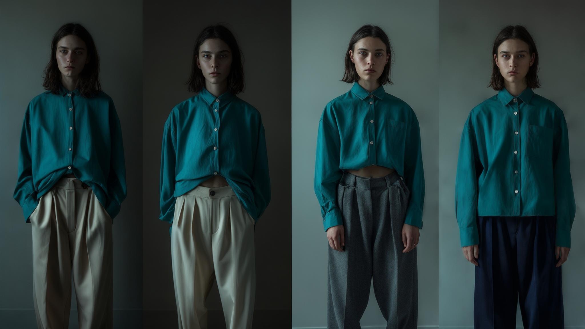 what color pants go with teal shirt