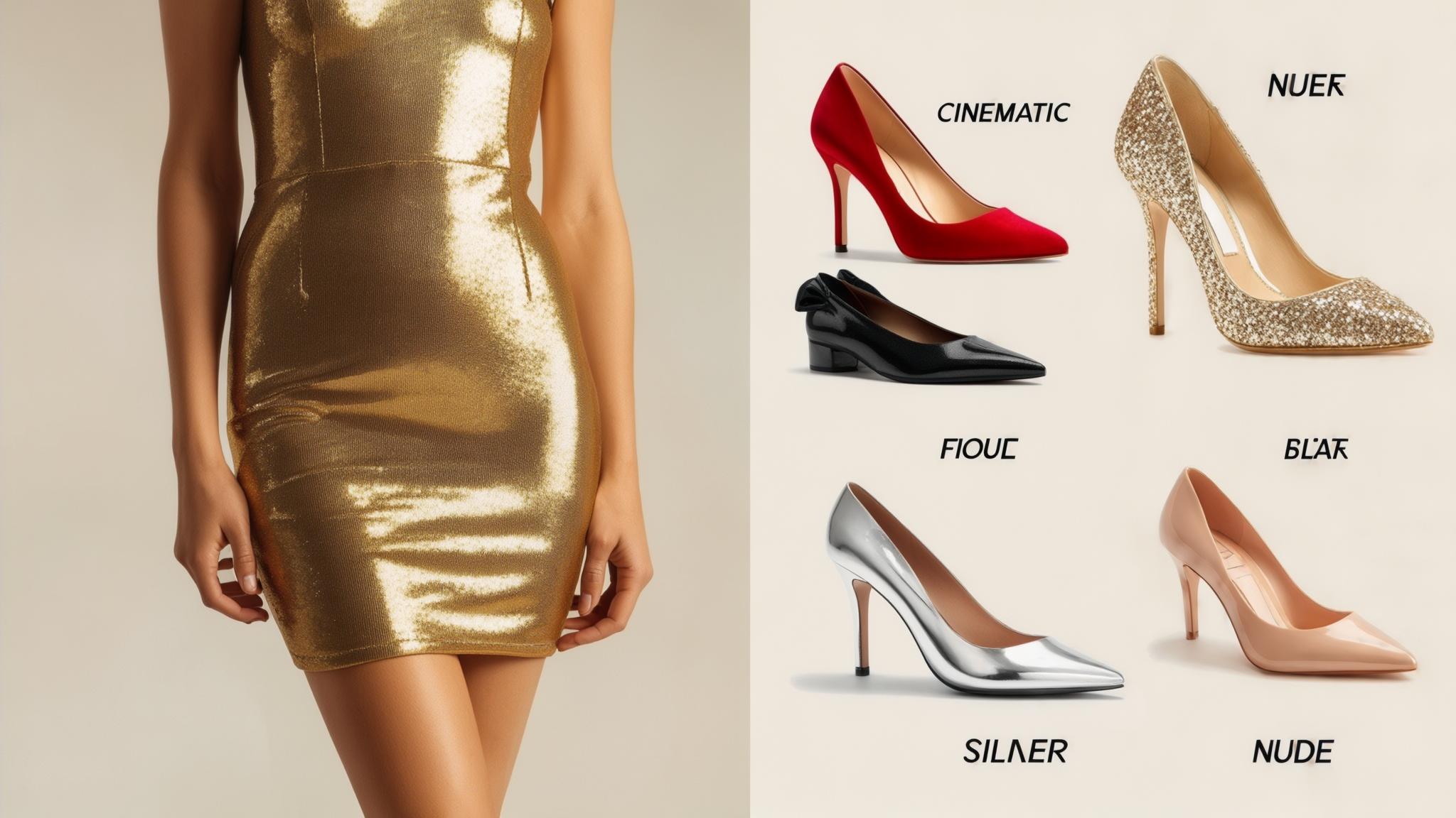 what color shoes go with a gold dress