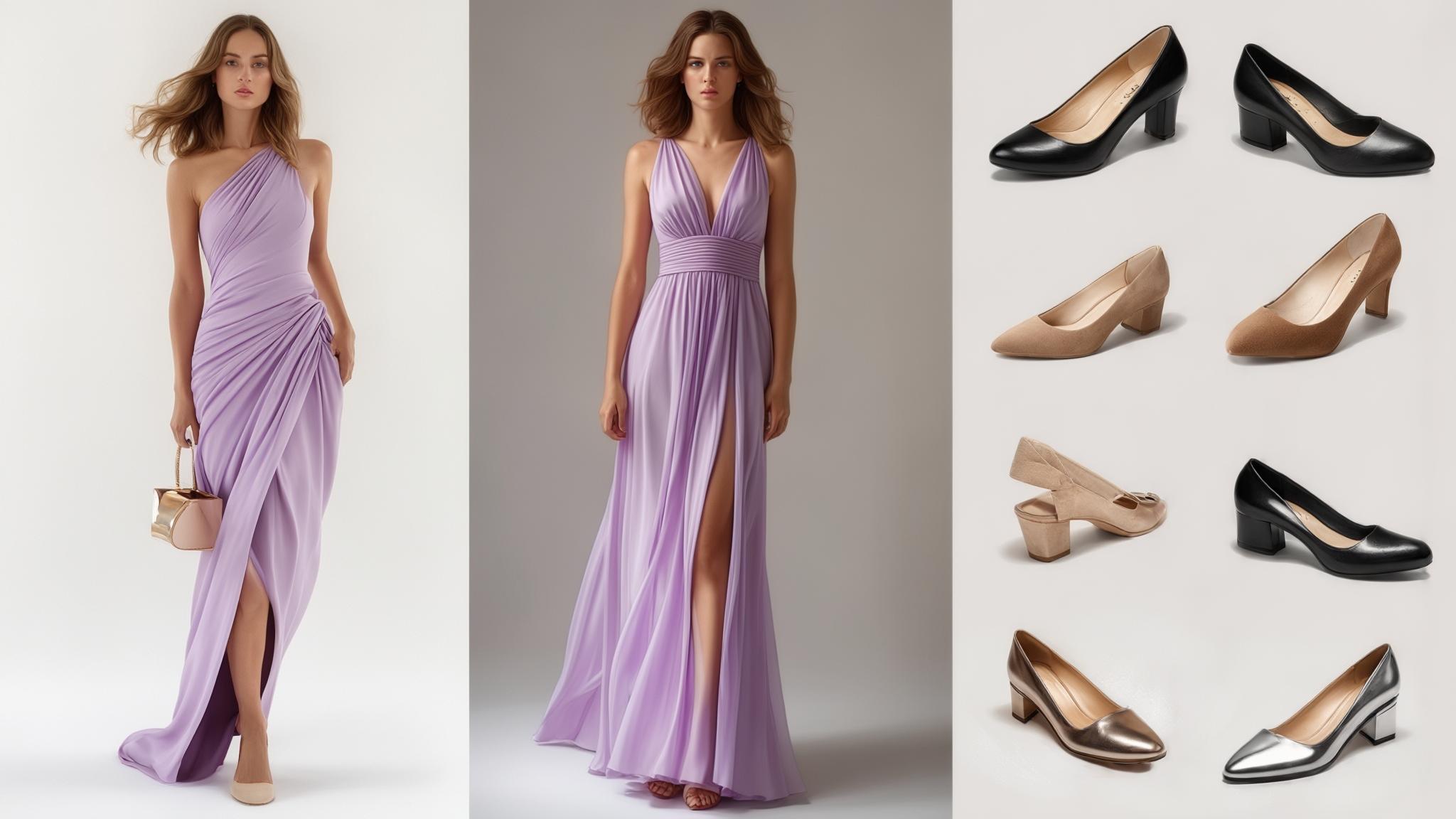 what color shoes go with a lavender dress