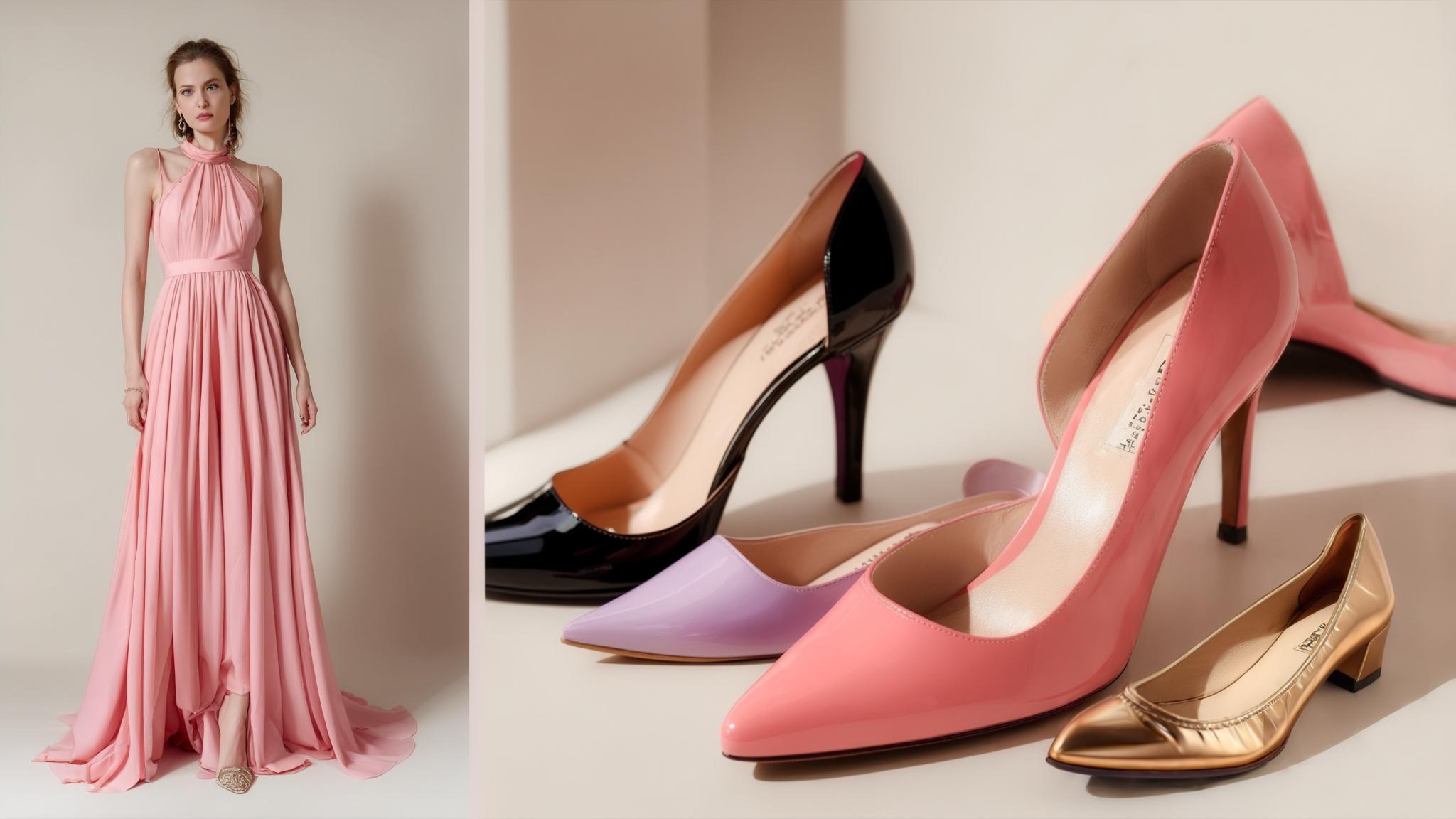 what color shoes go with a pink dress