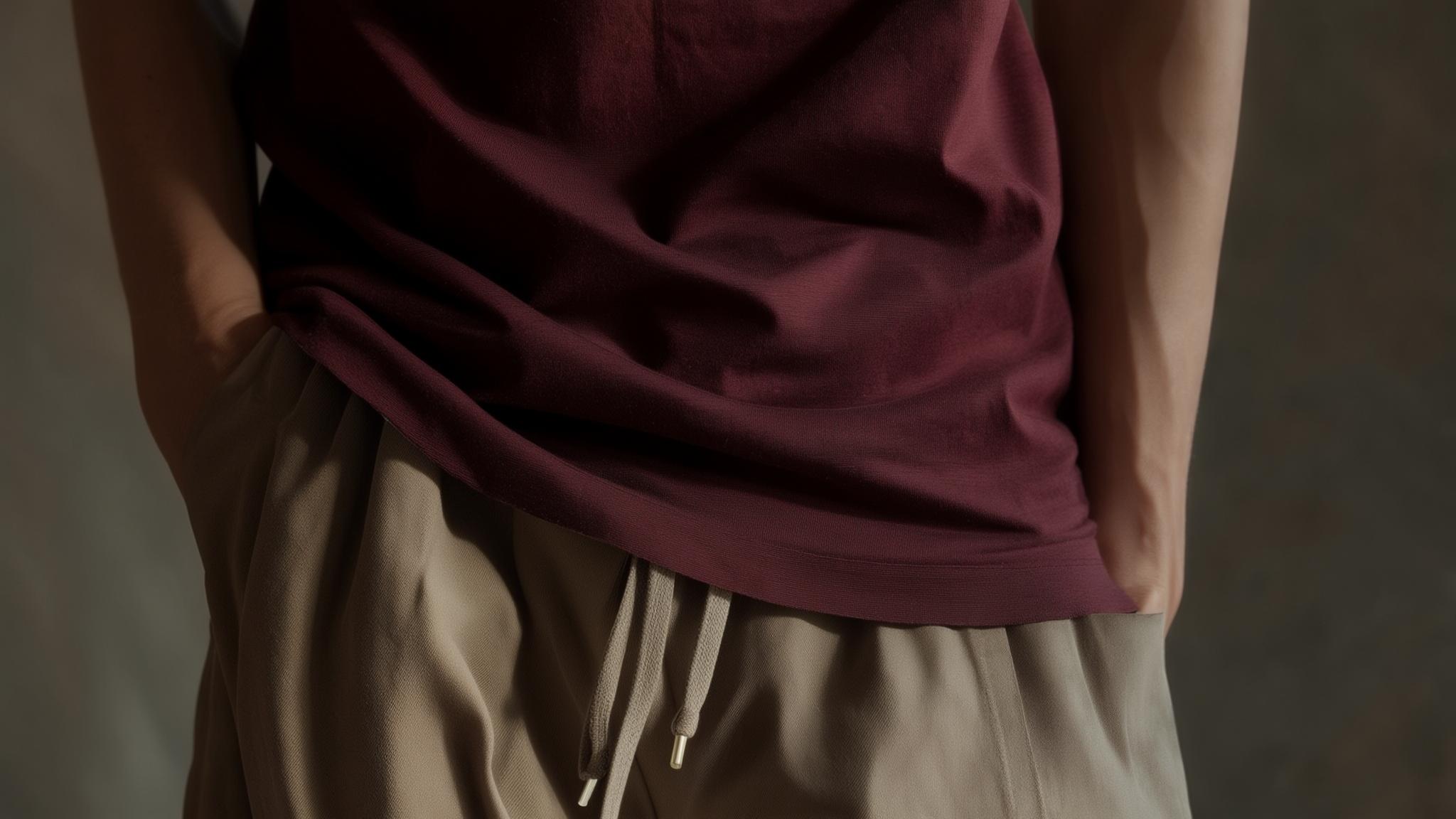 what color pants go with burgundy shirt
