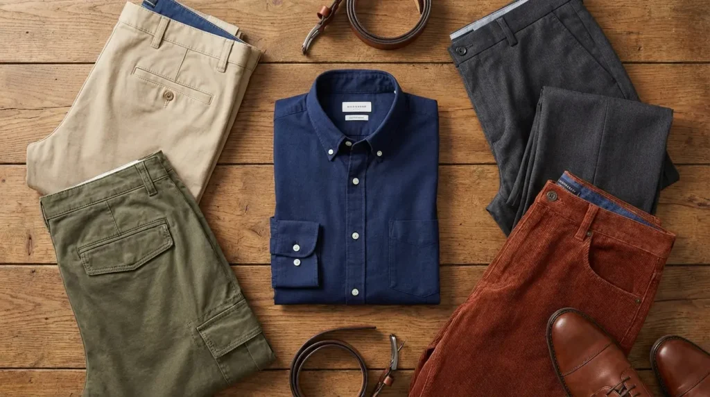 pant colors to pair with your navy blue shirt
