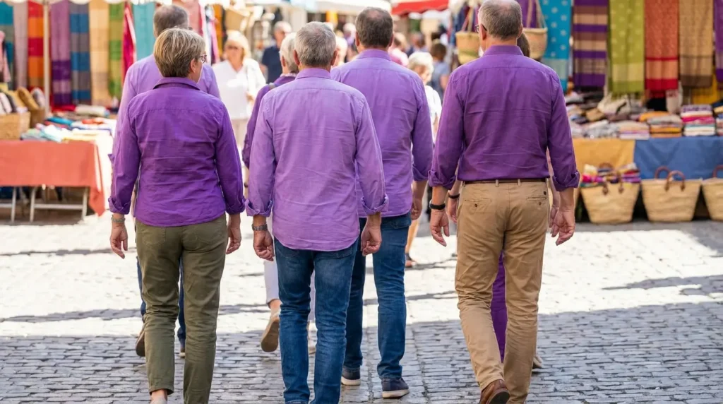 pants colors purple shirts