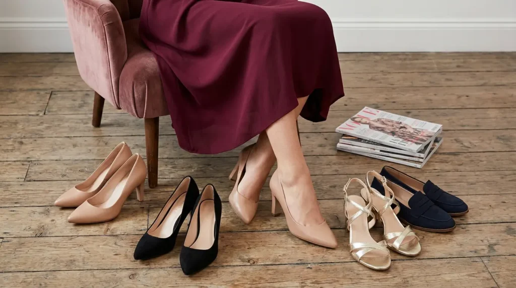 perfect shoe colors burgundy dress