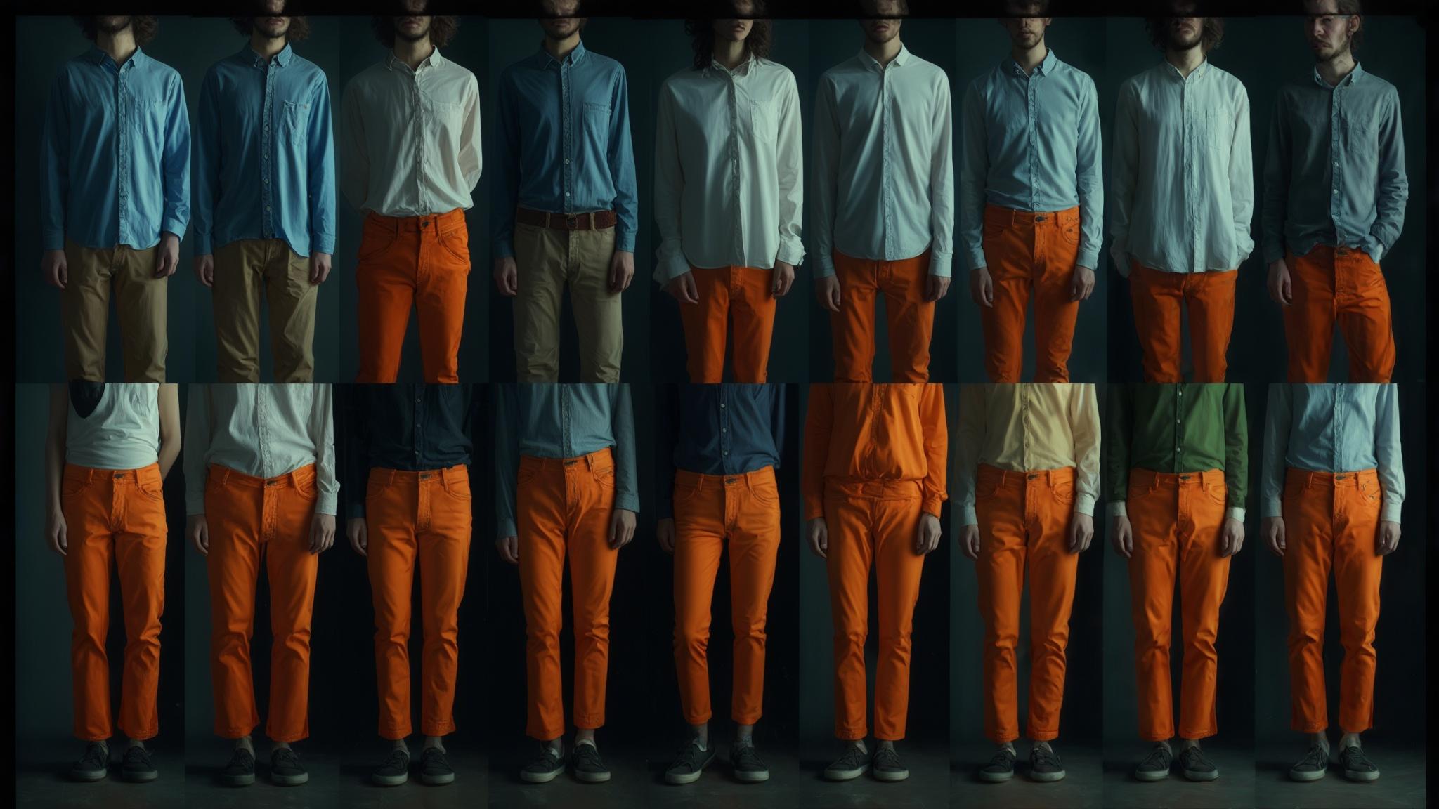 what color shirt goes with orange pants
