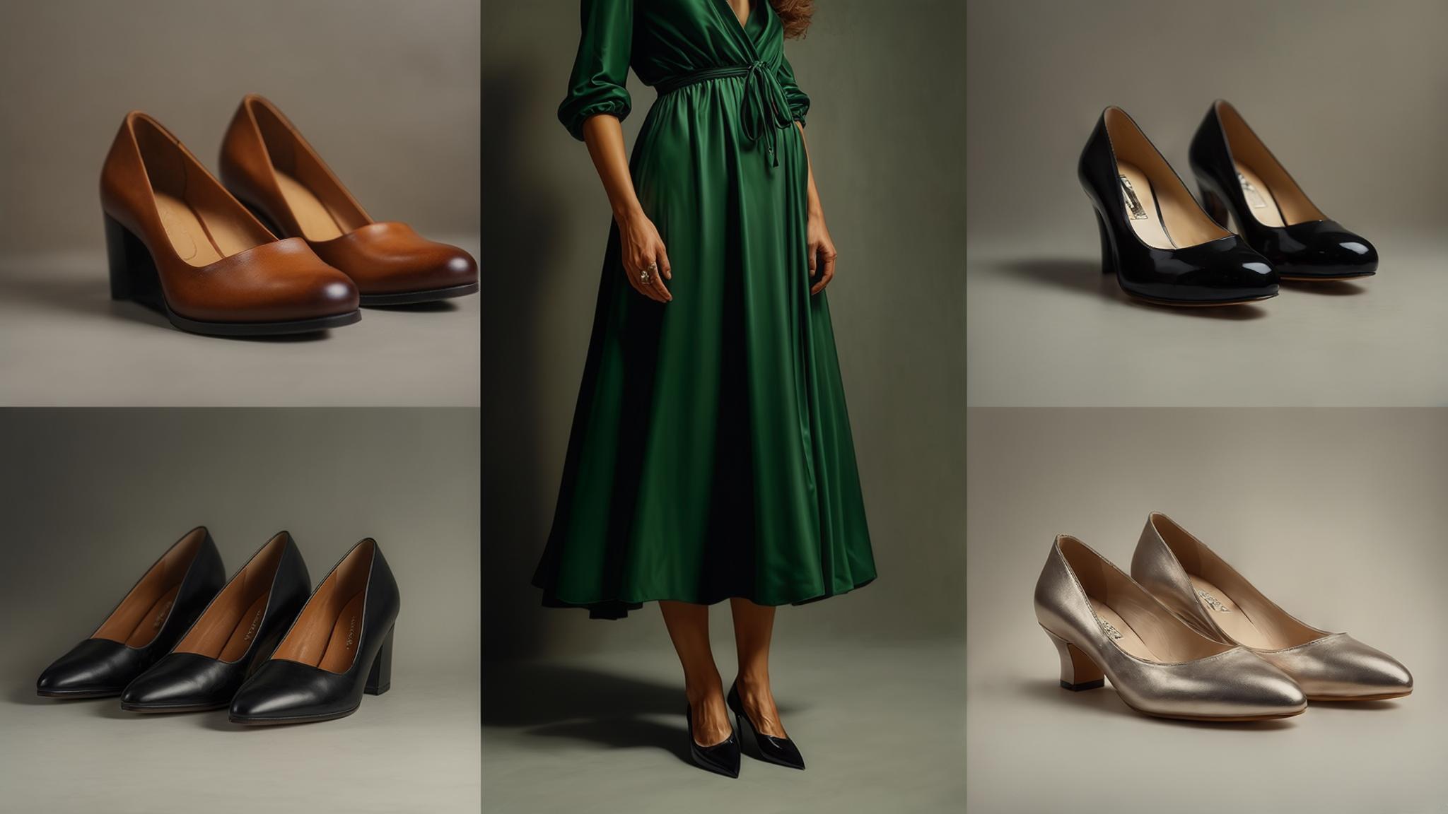 what color shoes go with a green dress