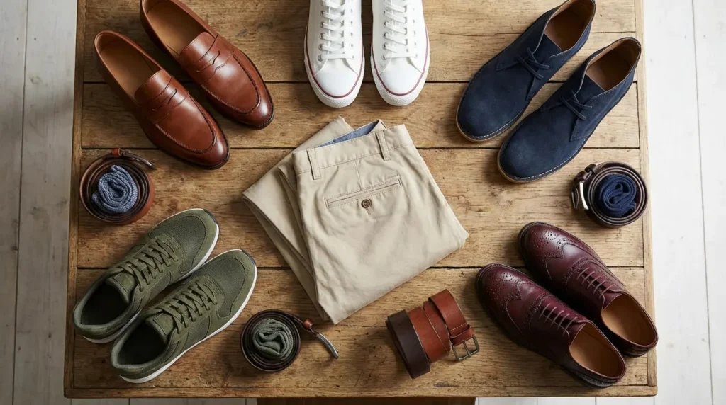 shoe colors for beige pants