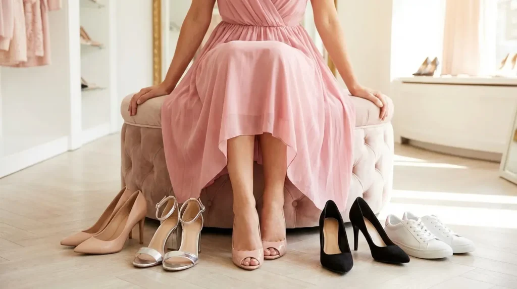 shoe colors pink dresses
