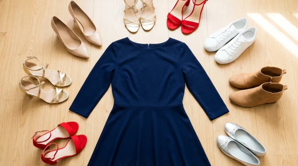 shoe colors to pair with a navy dress