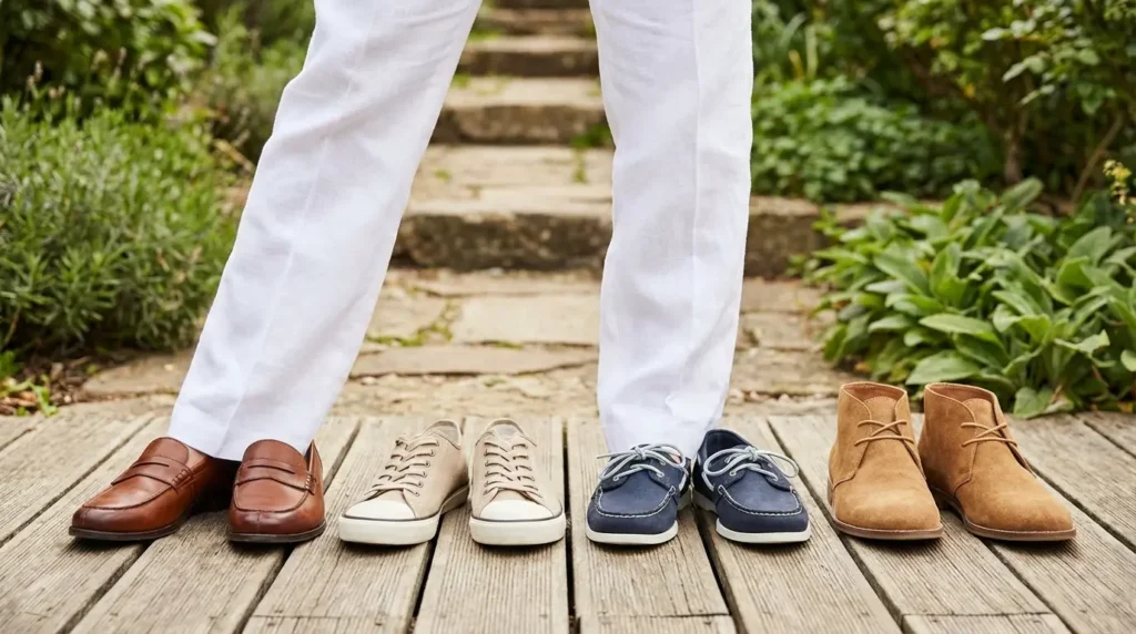 shoe colors white pants