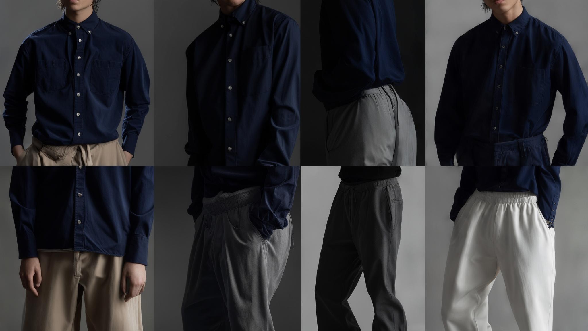 what color pants go with navy blue shirt