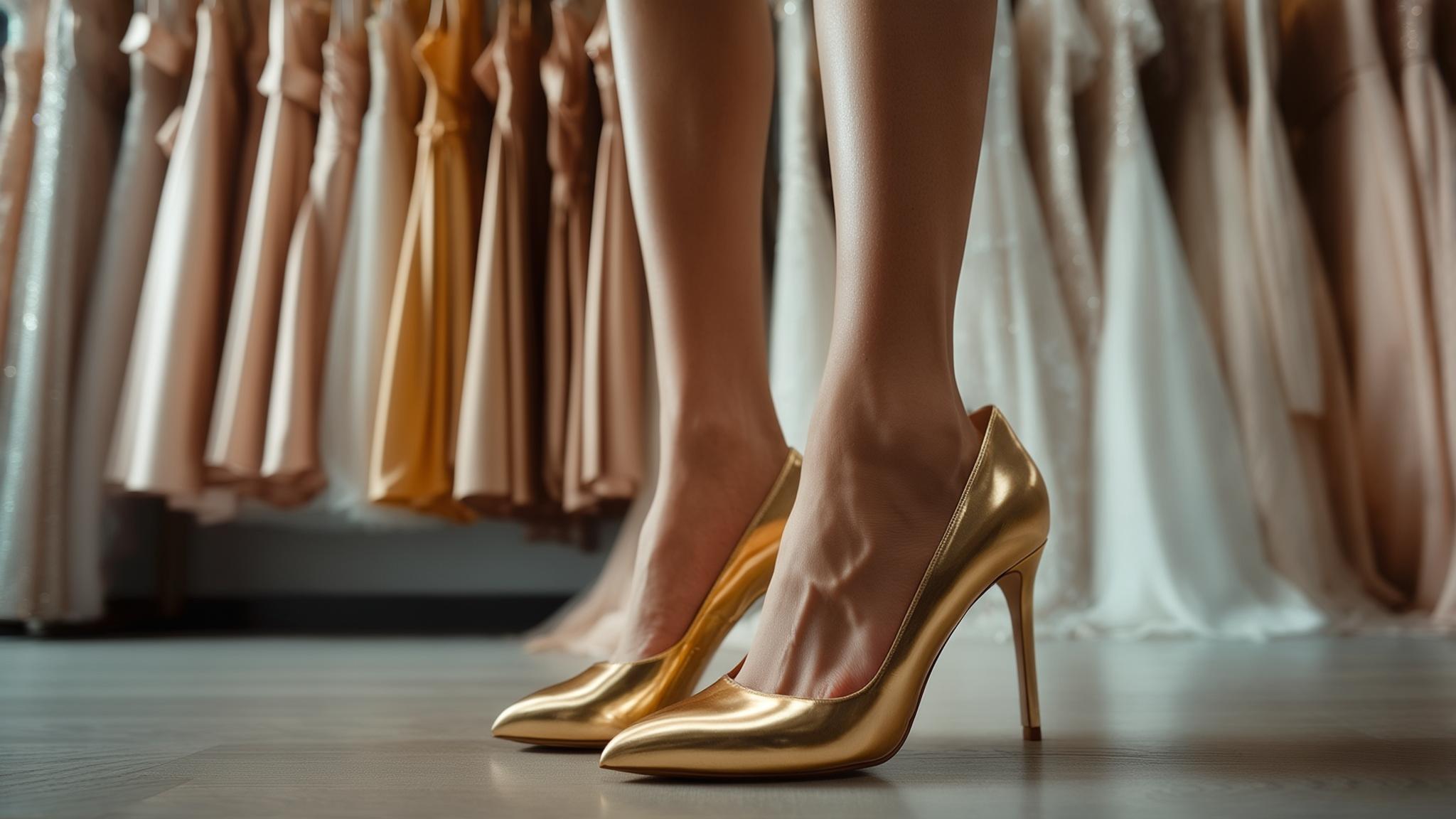 what color dress goes with gold shoes