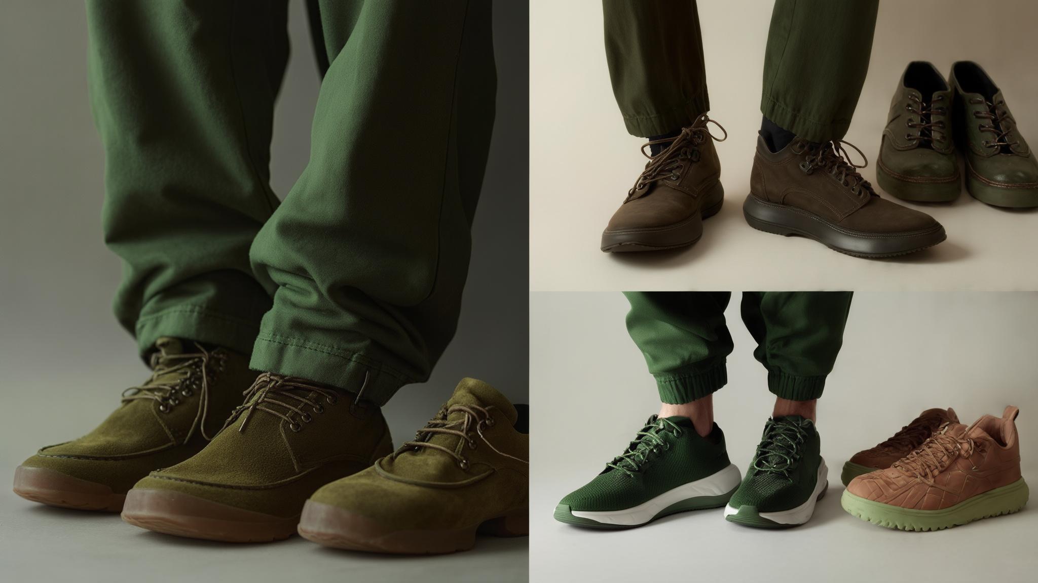 what color shoes go with green pants