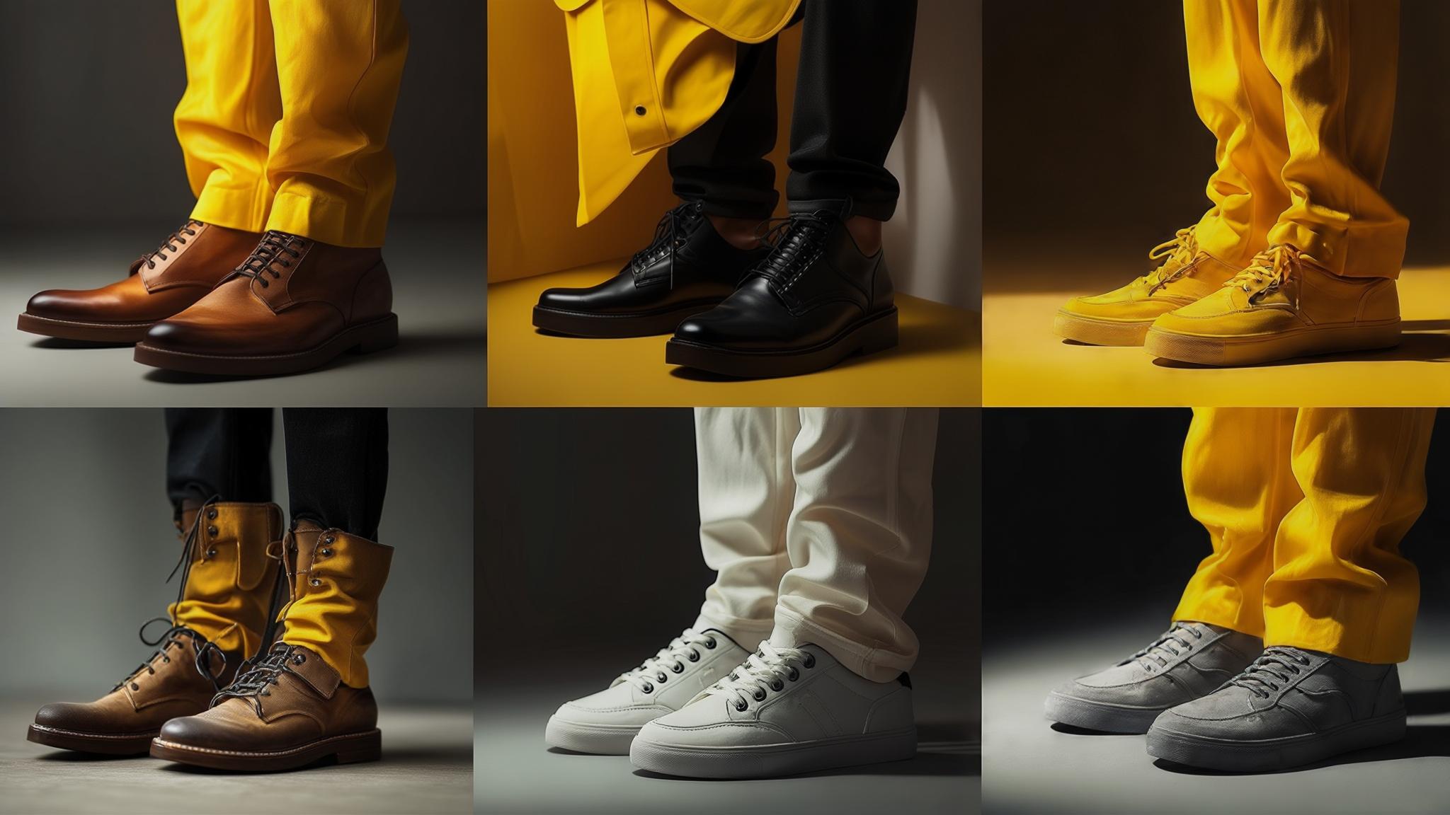 what color shoes go with yellow shirt