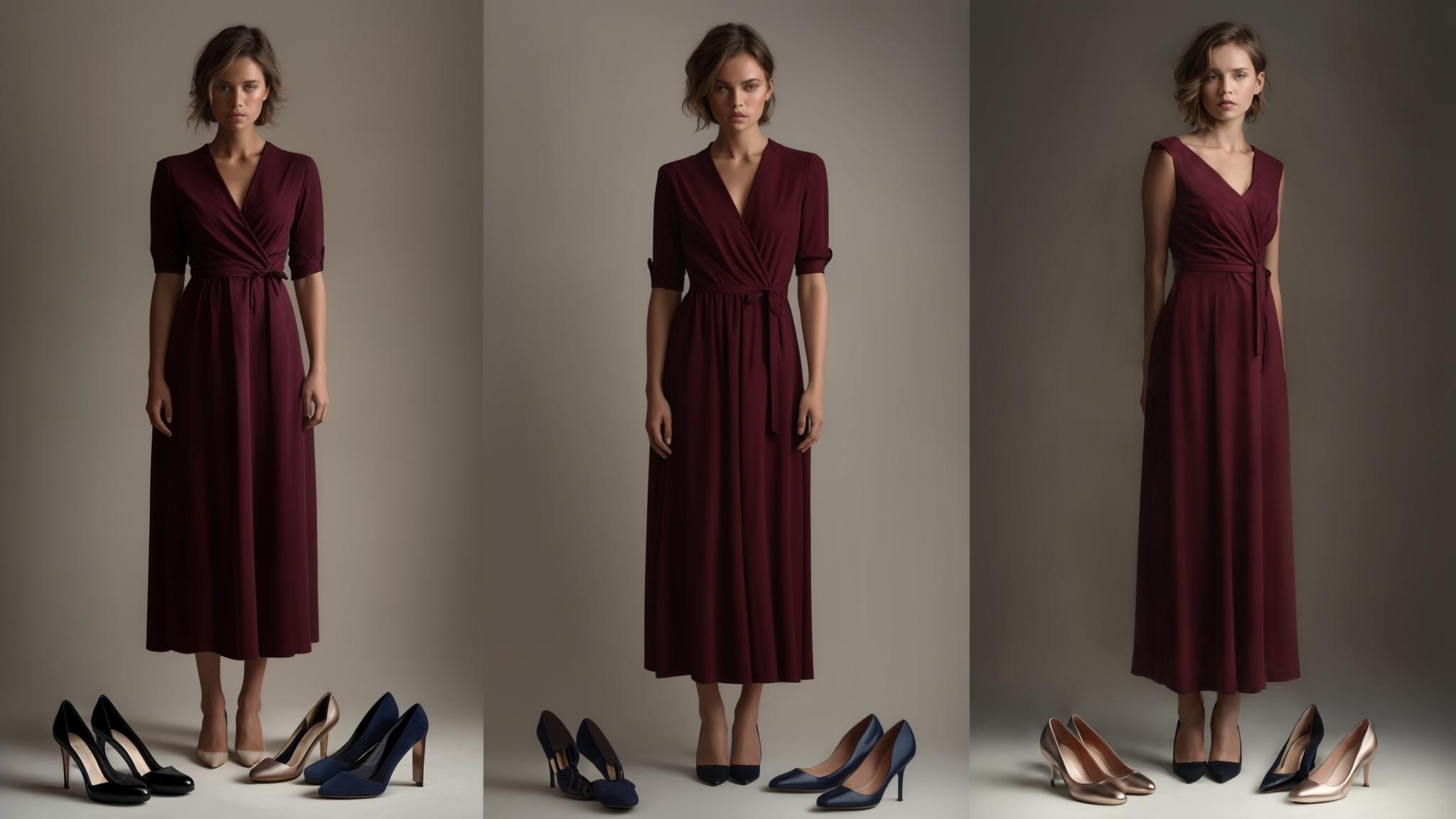 what color shoes go with a burgundy dress