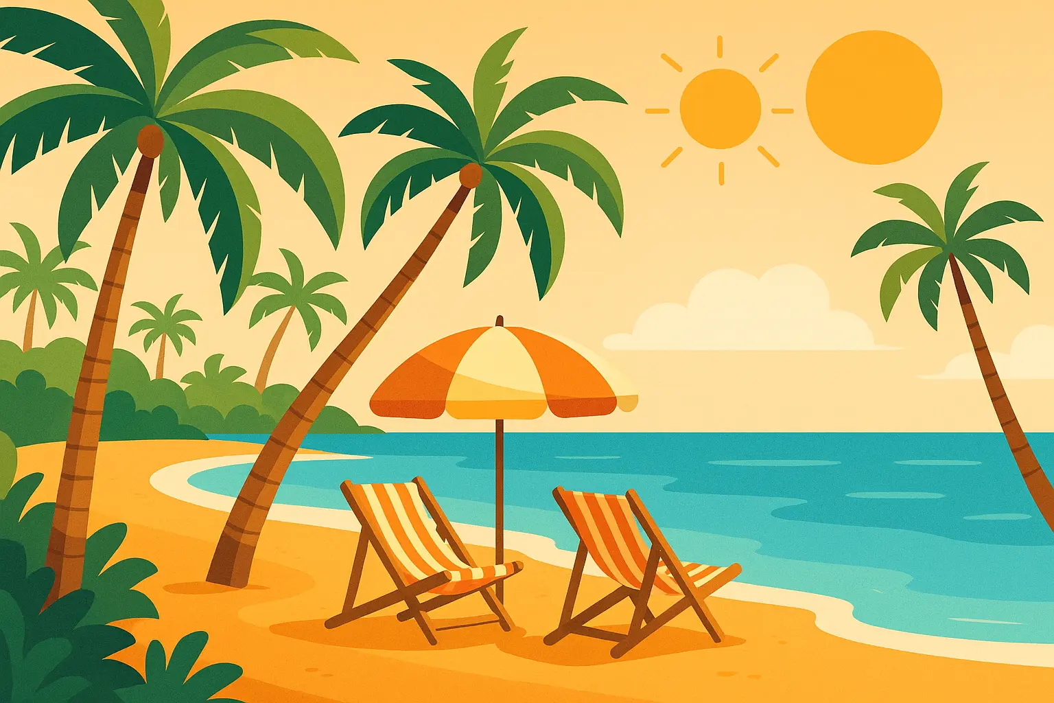 Tropical bachelor party destination beach scene