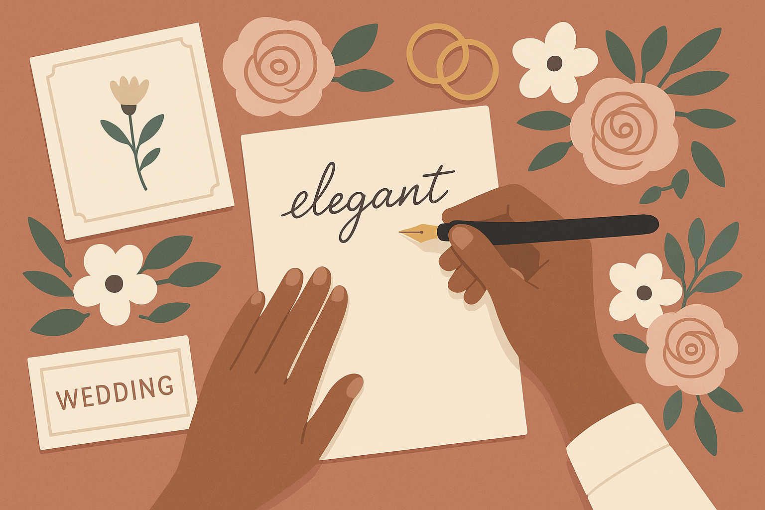 Maid of honor practicing speech with written notes