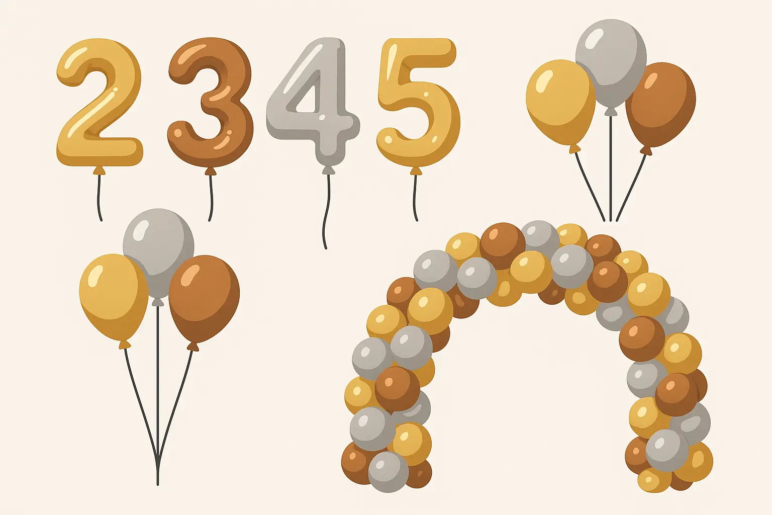 Colorful balloon arrangements for bachelor party