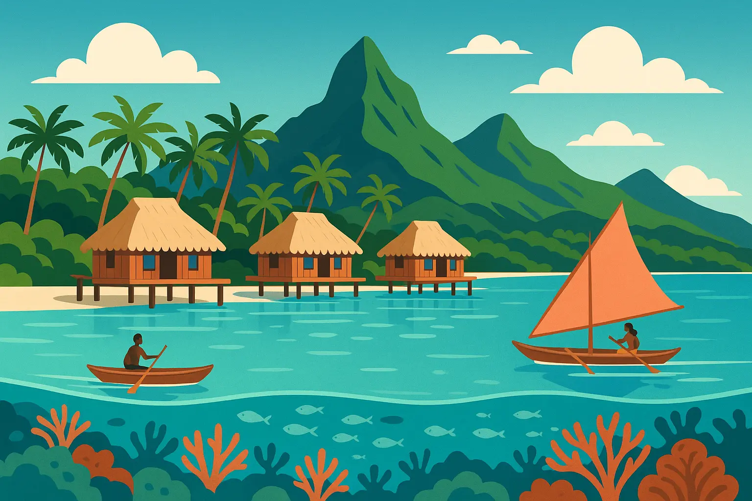 Budget-friendly tropical beach with activities