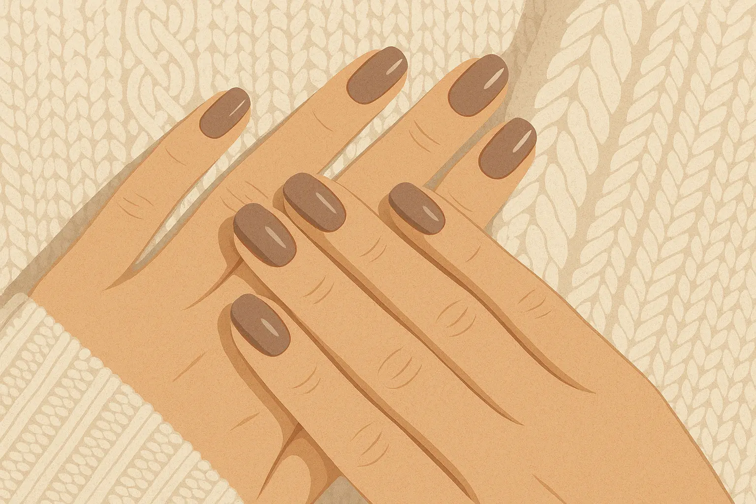 Mushroom taupe nail polish showcasing elegant neutral winter tones