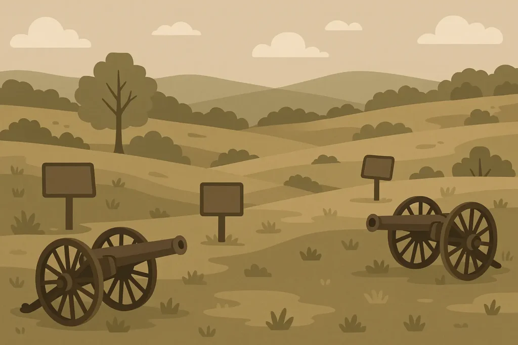 Civil War battlefield and historical markers