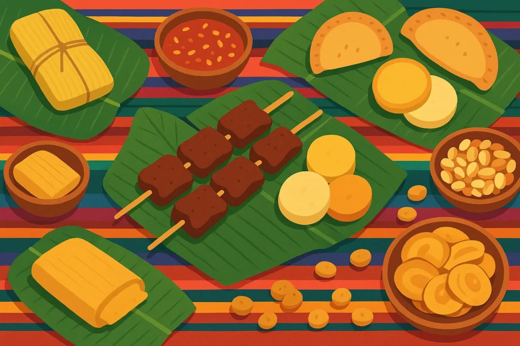 Traditional Lima street food market