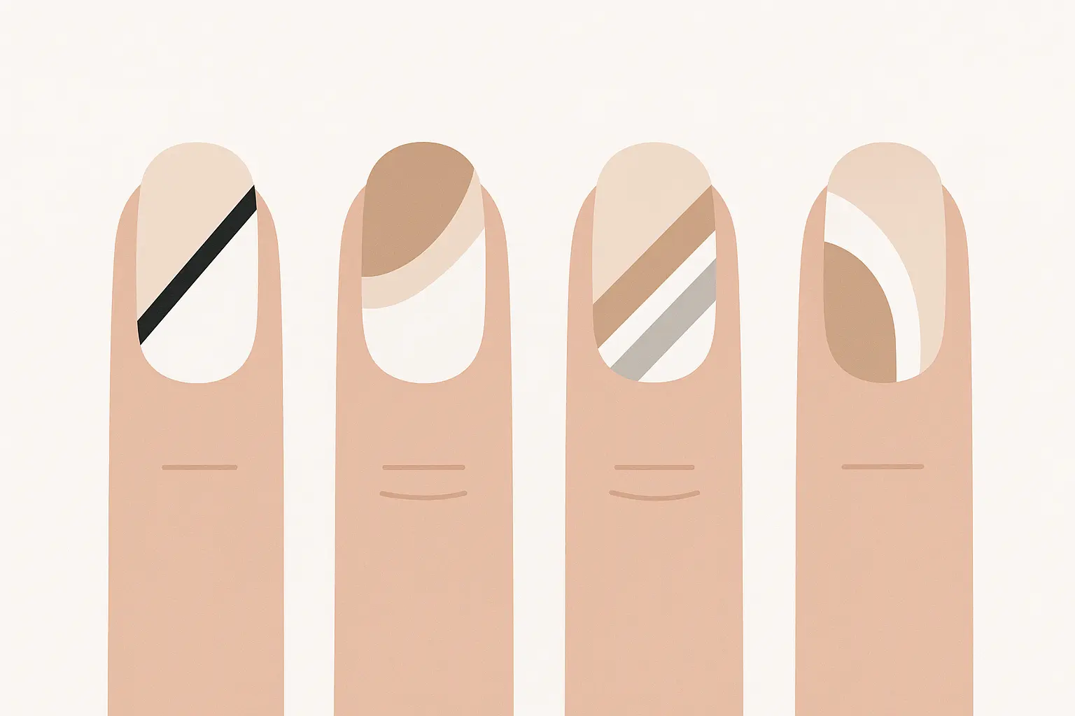 Geometric minimalist nail art for modern weddings