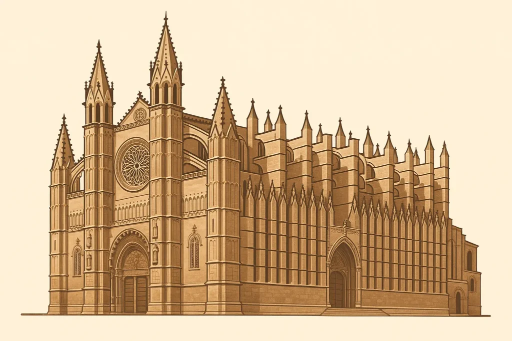 La Seu Cathedral in Palma de Mallorca with Gothic architecture