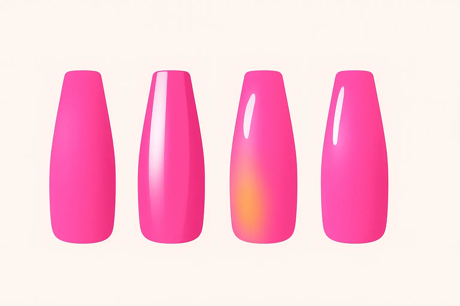 Bright pink coffin nail statement designs