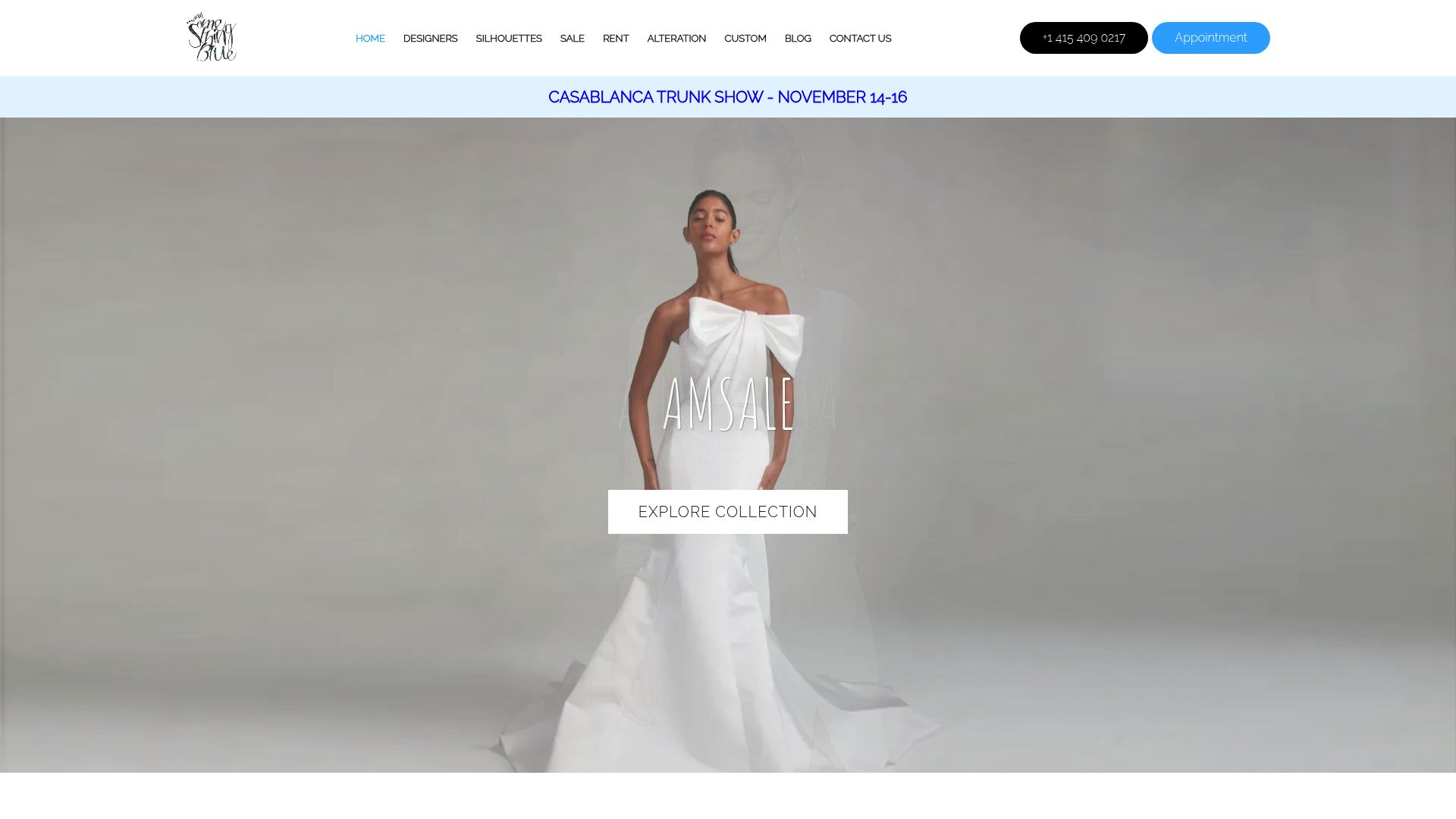 And Something Blue bridal boutique showroom